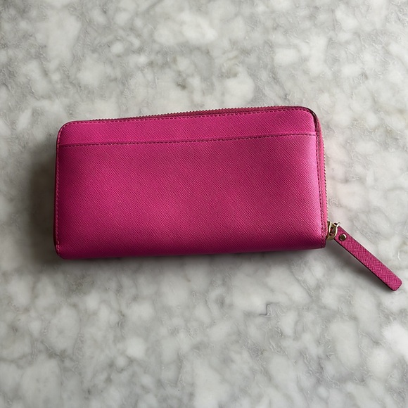 Kate Spade zipper Bright Pink wallet. - Picture 2 of 6